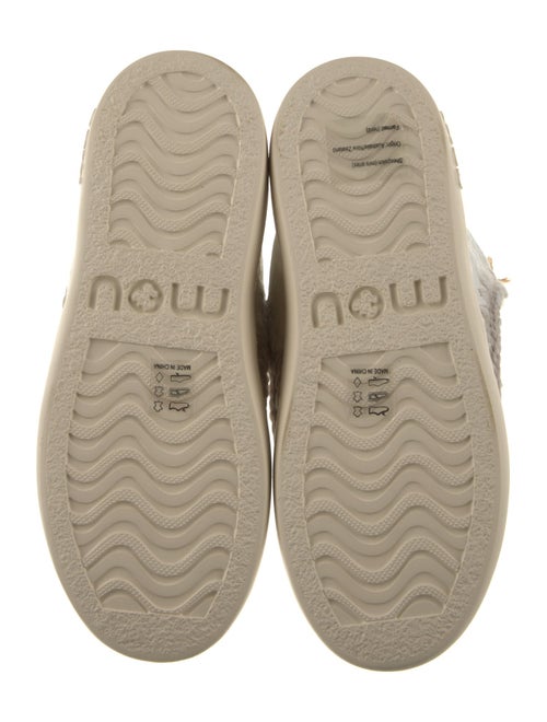 Mou Leather Colorblock Pattern Lace-Up Boots