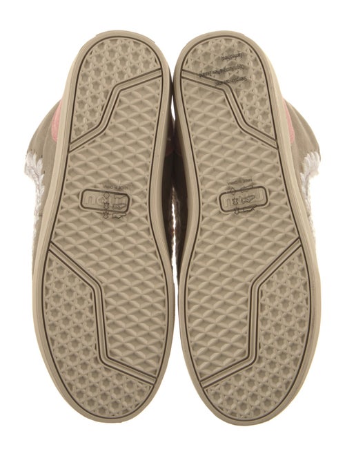 Mou Suede Colorblock Pattern Lace-Up Boots