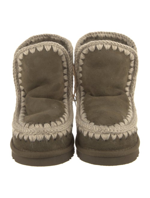 Mou Suede Colorblock Pattern Lace-Up Boots