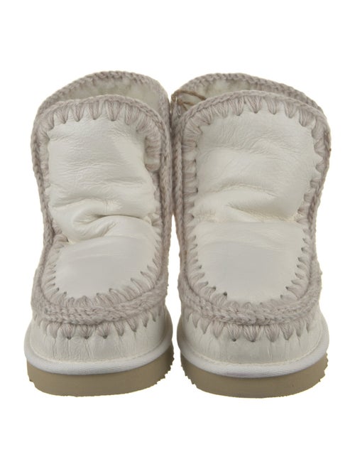 Mou Leather Colorblock Pattern Combat Boots