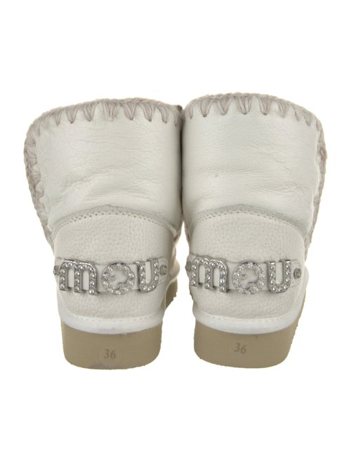 Mou Leather Colorblock Pattern Combat Boots