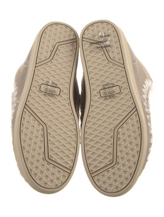 Mou Leather Colorblock Pattern Lace-Up Boots