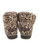 Mou Ponyhair Animal Print Lace-Up Boots