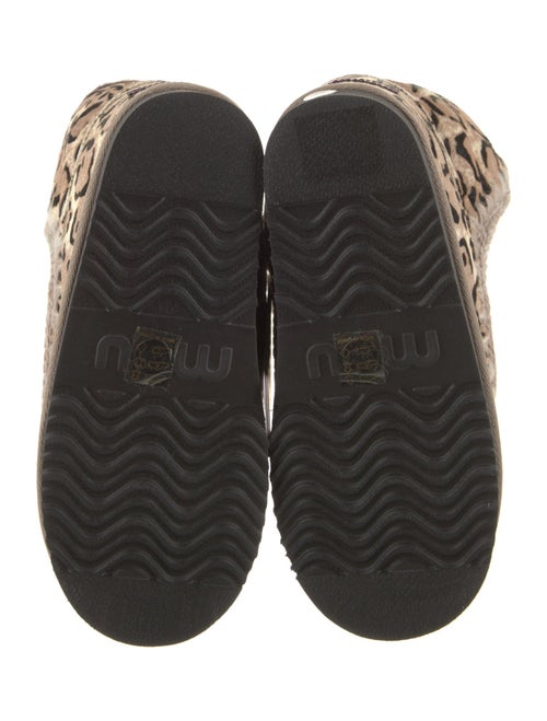 Mou Ponyhair Animal Print Lace-Up Boots