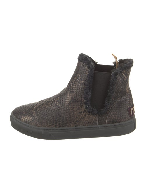 Mou Embossed Leather Animal Print Chelsea Boots