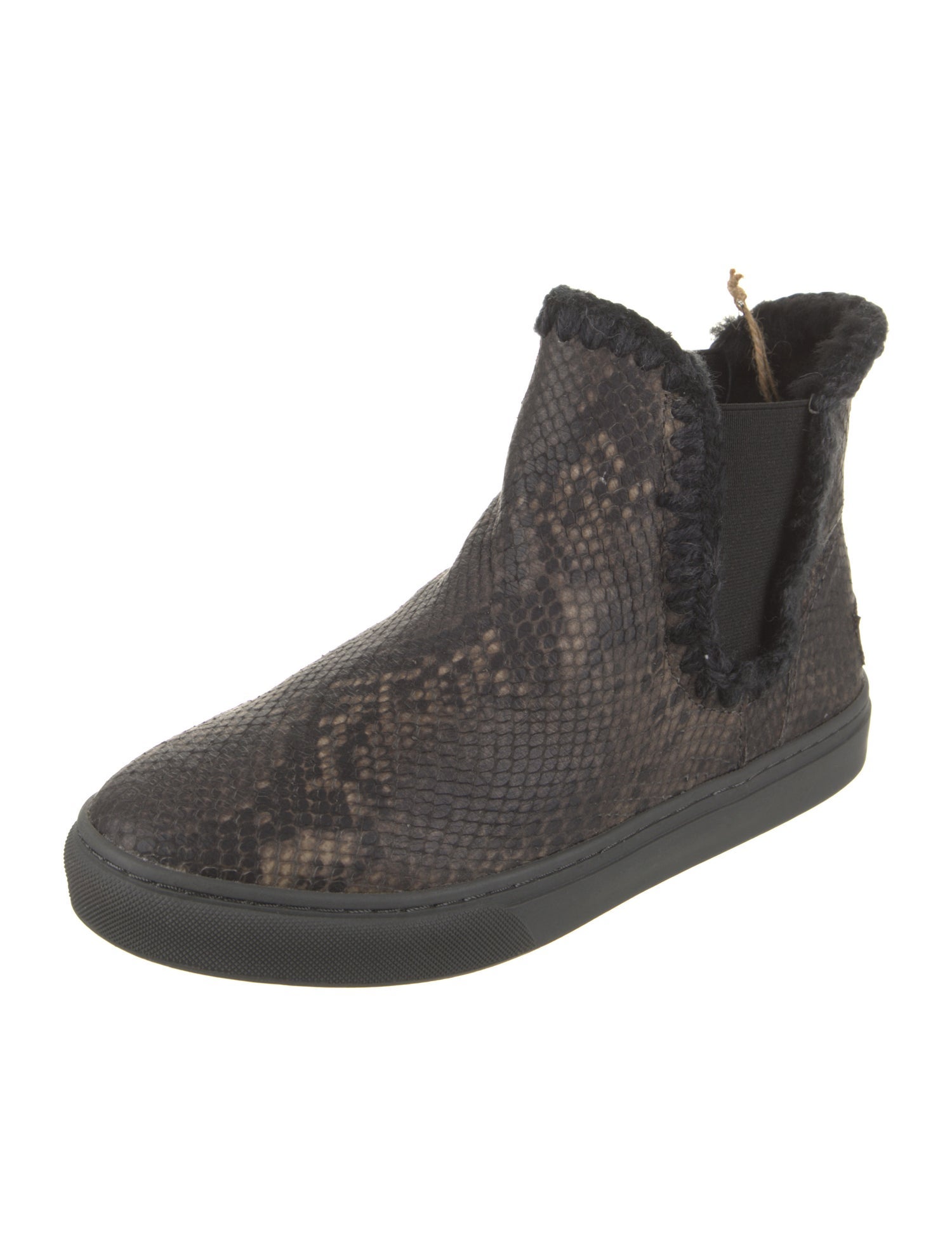 Mou Embossed Leather Animal Print Chelsea Boots