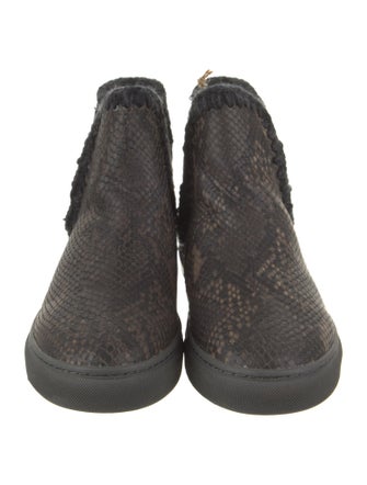 Mou Embossed Leather Animal Print Chelsea Boots