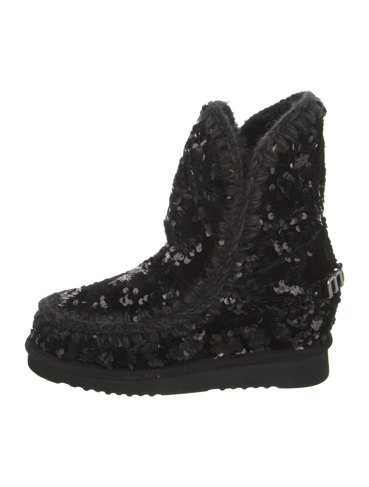 Mou Sequins Printed Combat Boots