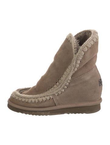 Mou Boots Suede Faux Fur Trim 10.5