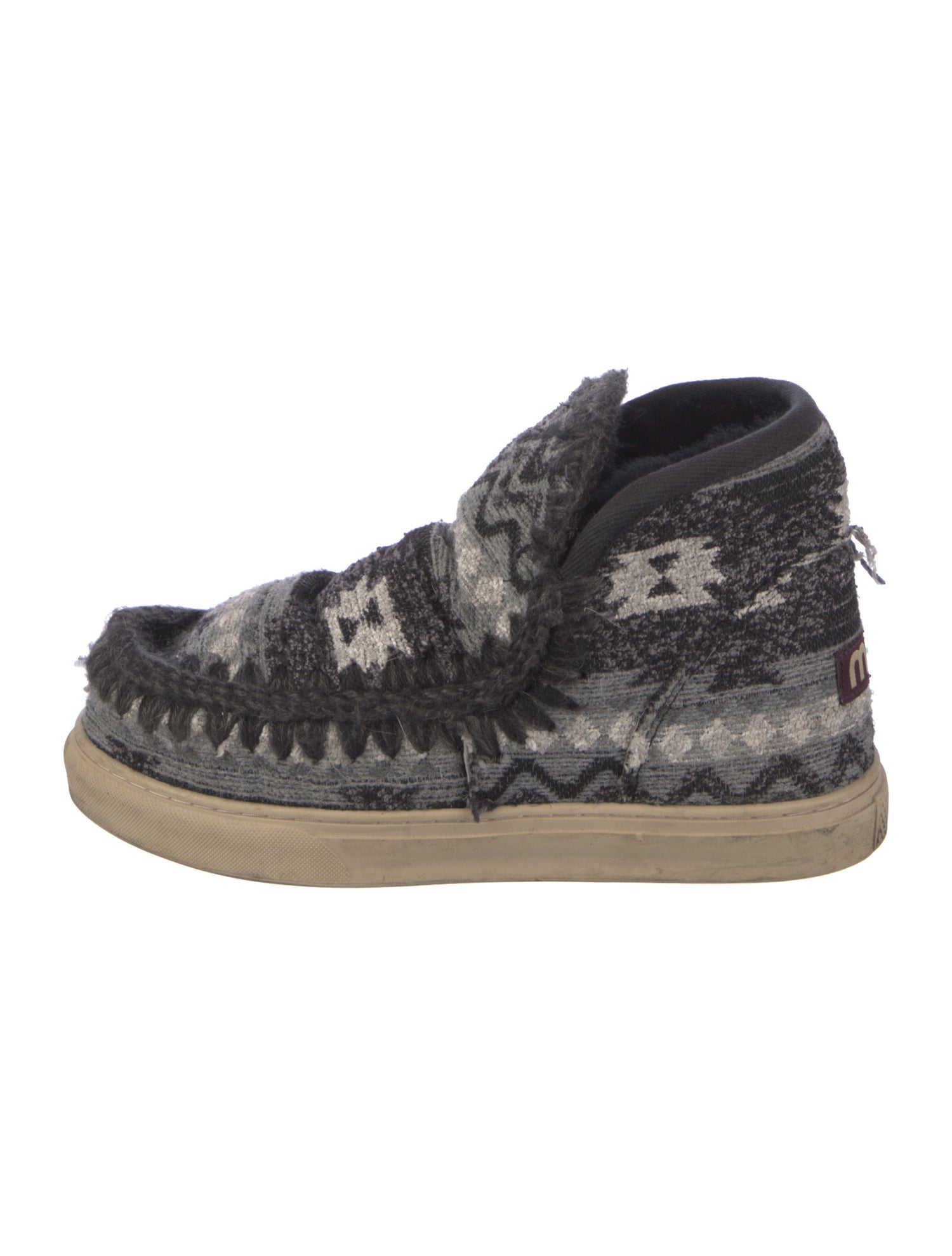 Mou Wool Printed Lace-Up Boots
