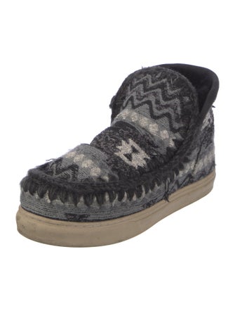 Mou Wool Printed Lace-Up Boots