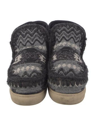 Mou Wool Printed Lace-Up Boots