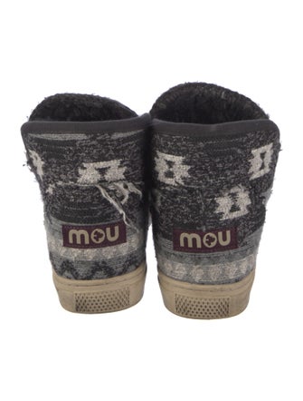 Mou Wool Printed Lace-Up Boots