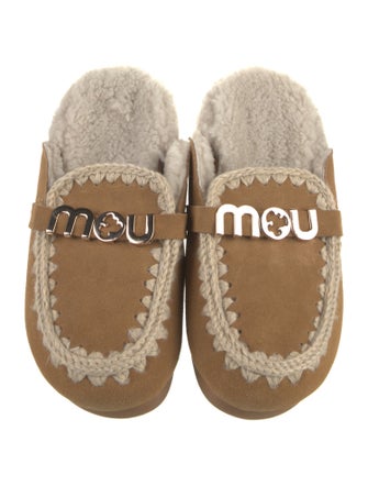 Mou Suede Whipstitch Trim Mules