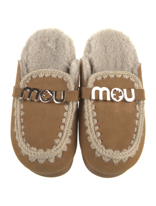 Mou Suede Whipstitch Trim Mules