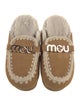 Mou Suede Whipstitch Trim Mules