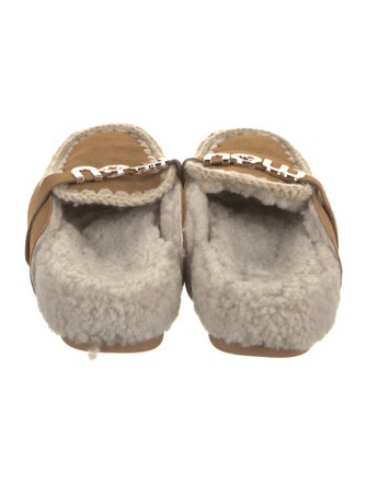 Mou Suede Whipstitch Trim Mules
