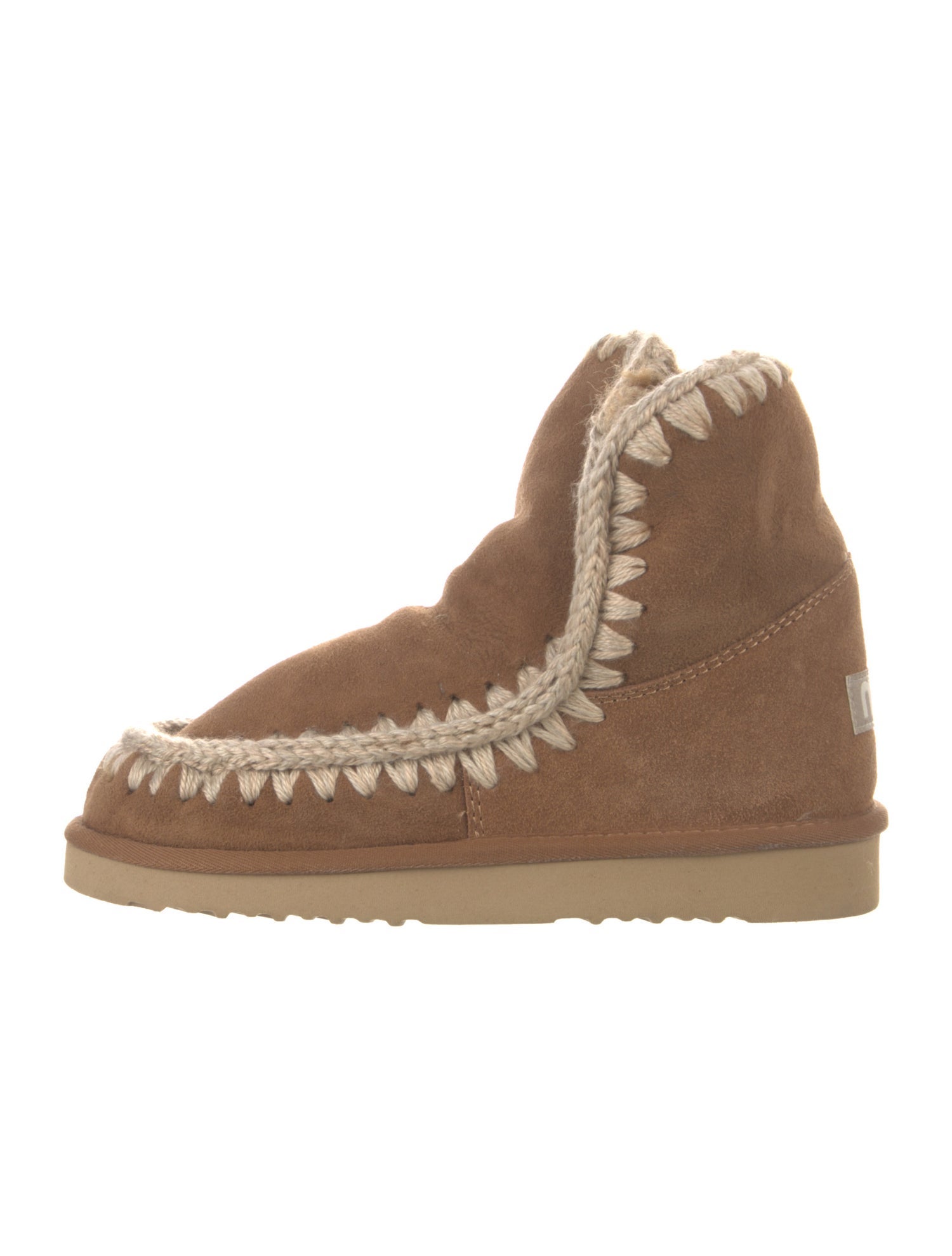 Mou Suede Whipstitch Trim Boots