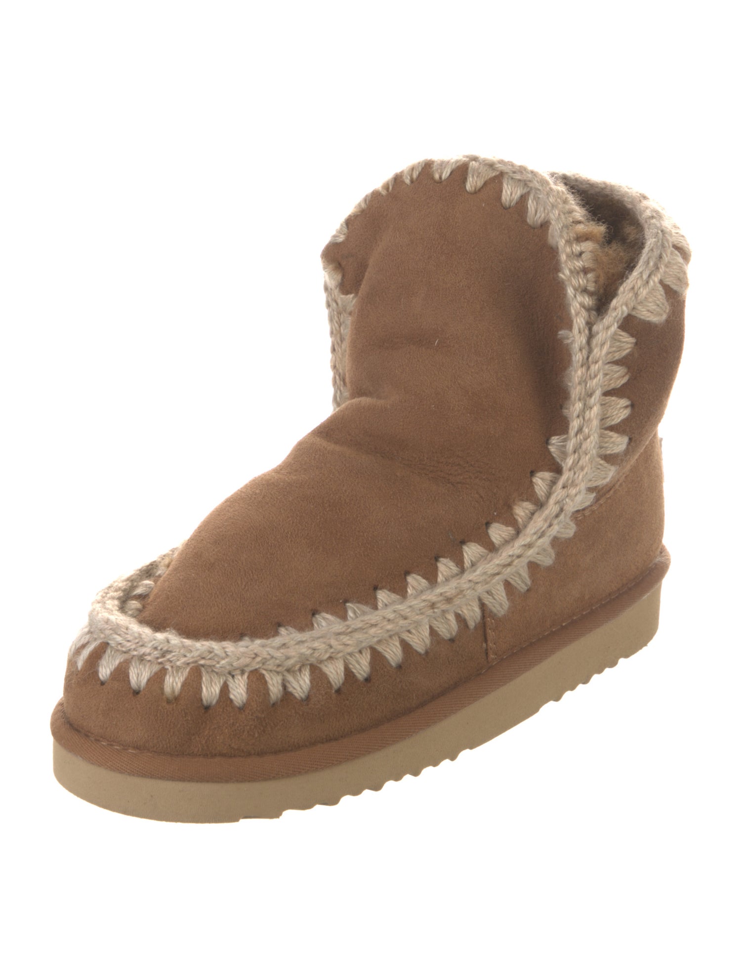 Mou Suede Whipstitch Trim Boots