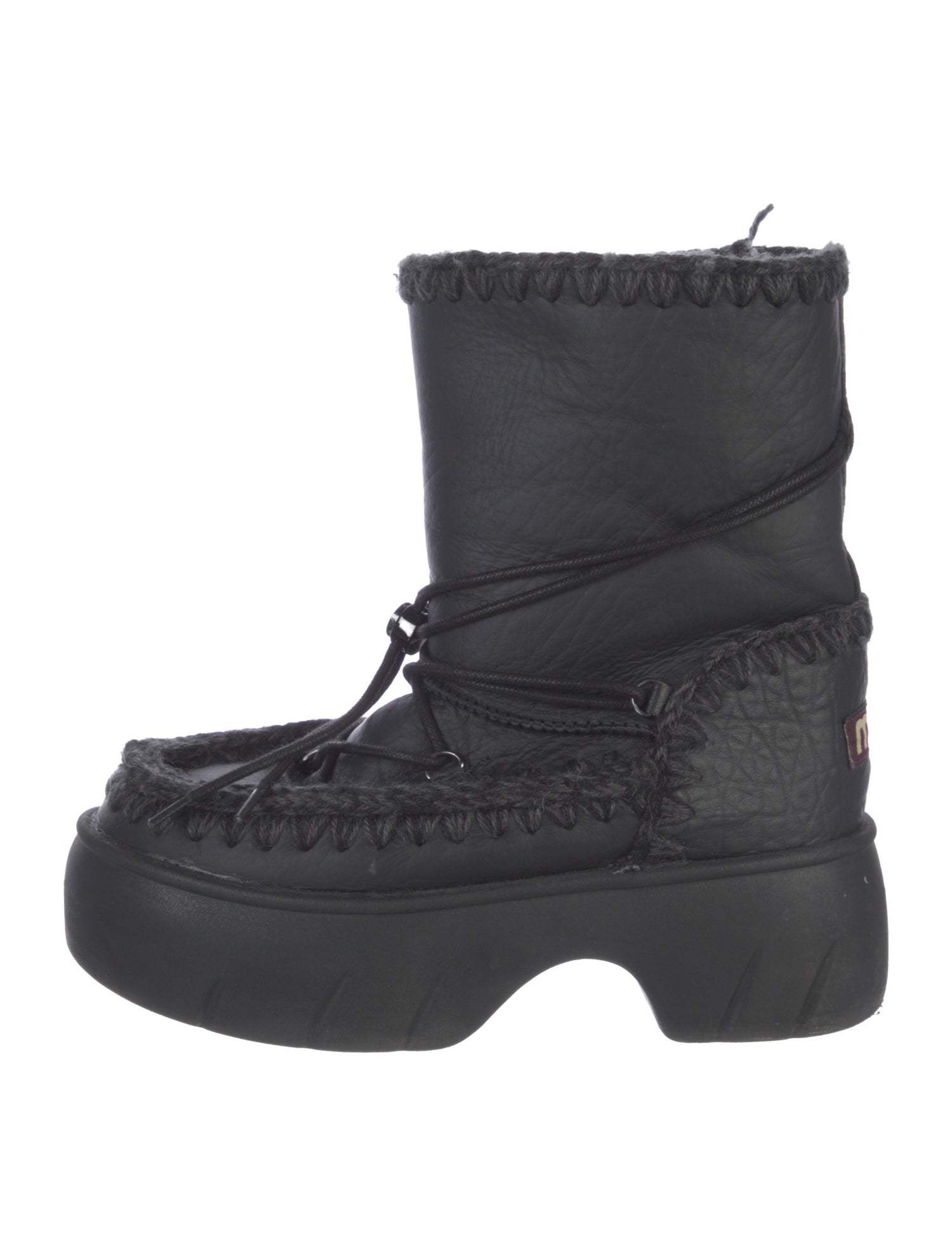 Mou Lunar Landing Leather Lace-Up Boots