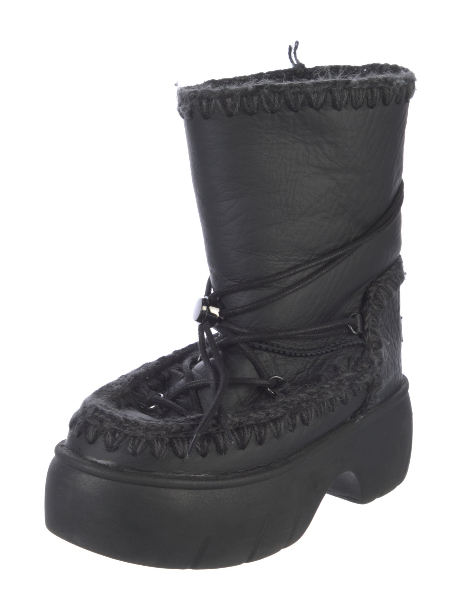 Mou Lunar Landing Leather Lace-Up Boots