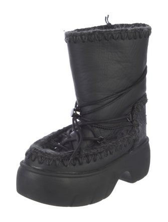 Mou Lunar Landing Leather Lace-Up Boots