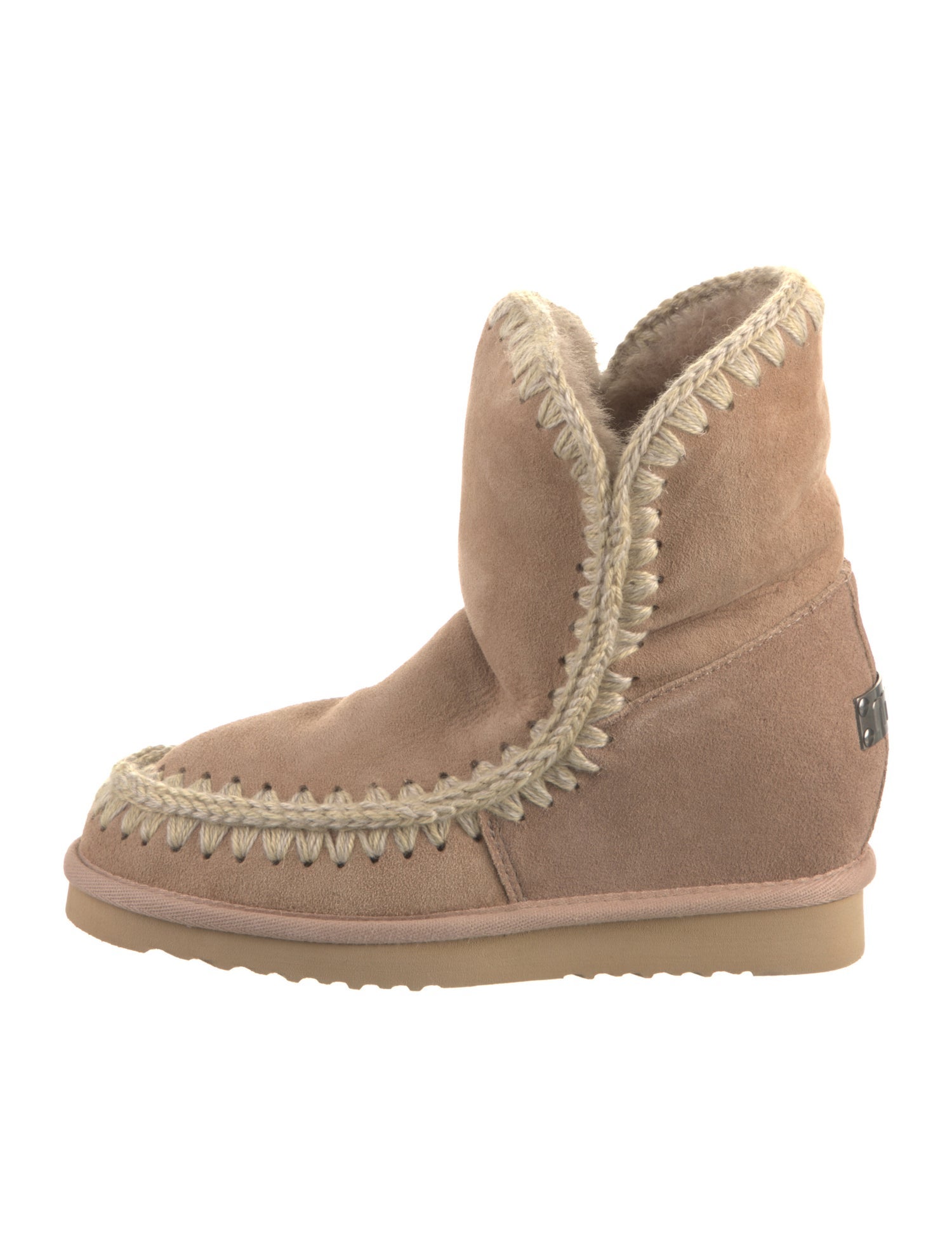 Mou Suede Embroidered Accent Boots