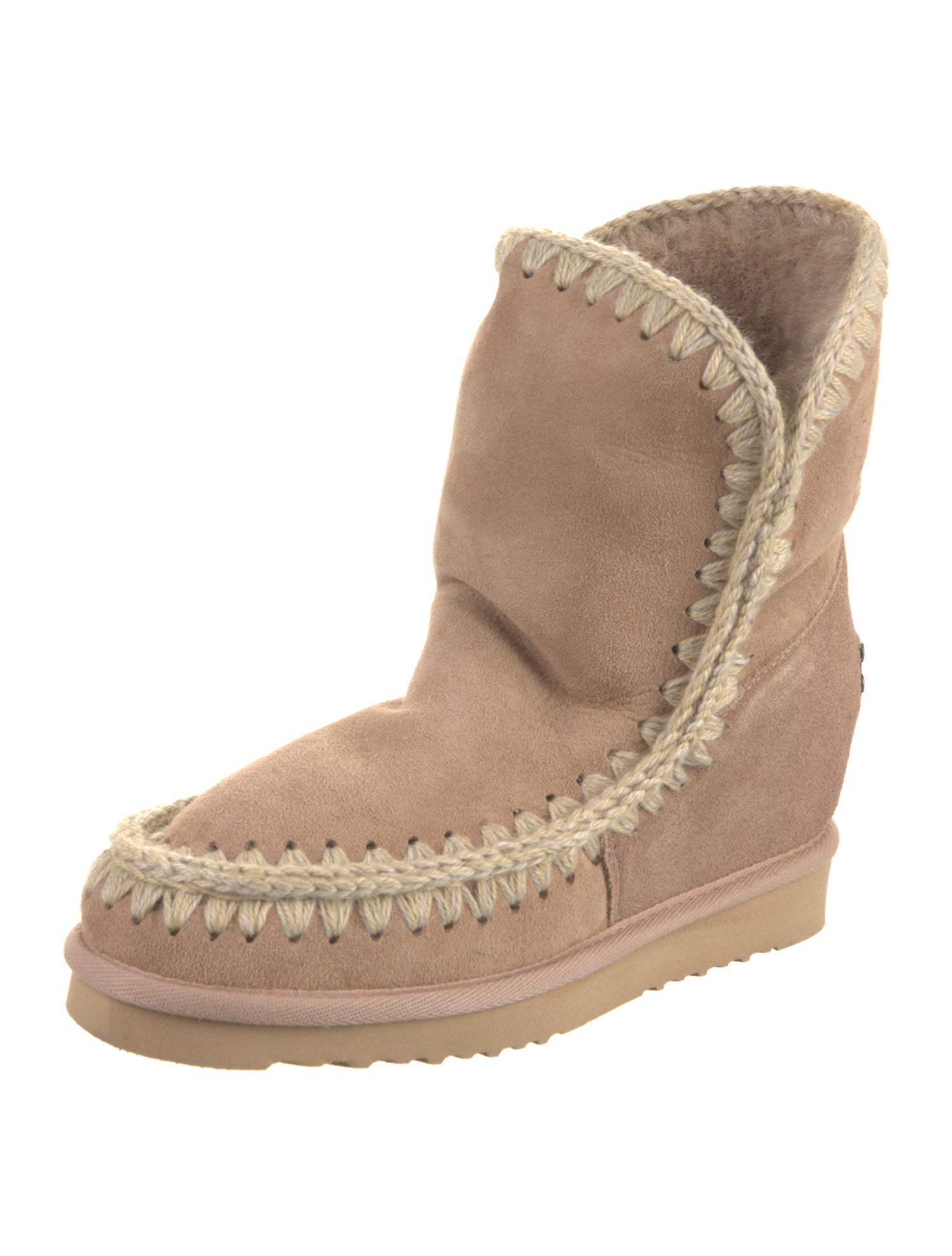 Mou Suede Embroidered Accent Boots