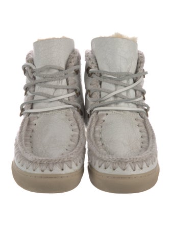 Mou Leather Printed Lace-Up Boots