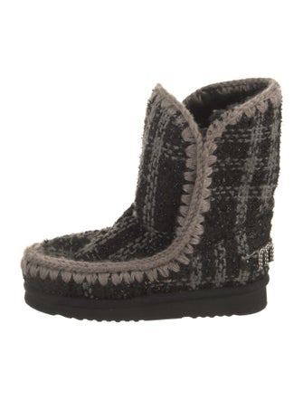 Mou Tweed Pattern Boots