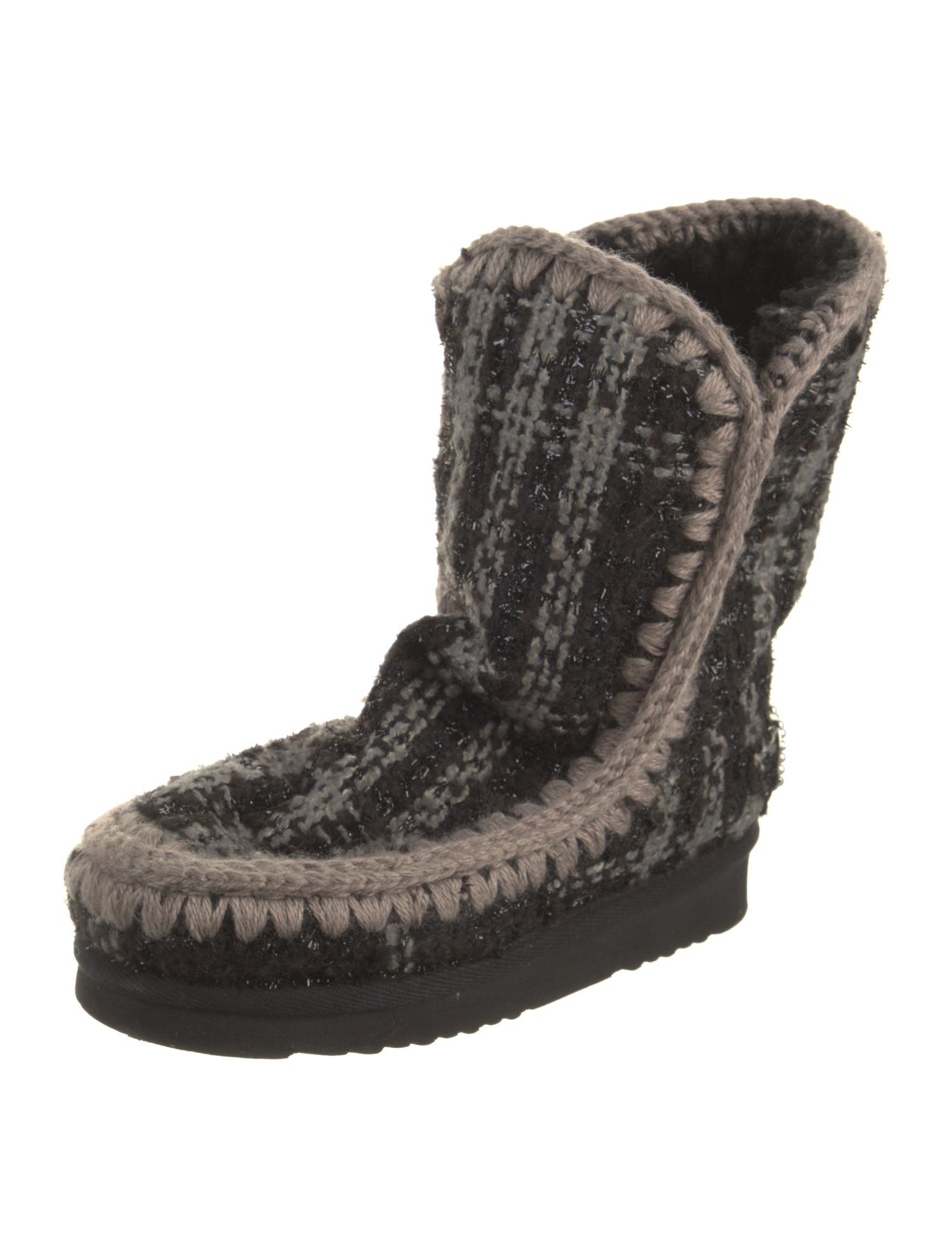 Mou Tweed Pattern Boots