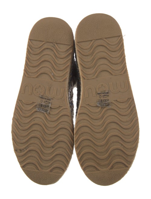 Mou Embossed Leather Colorblock Pattern Lace-Up Boots