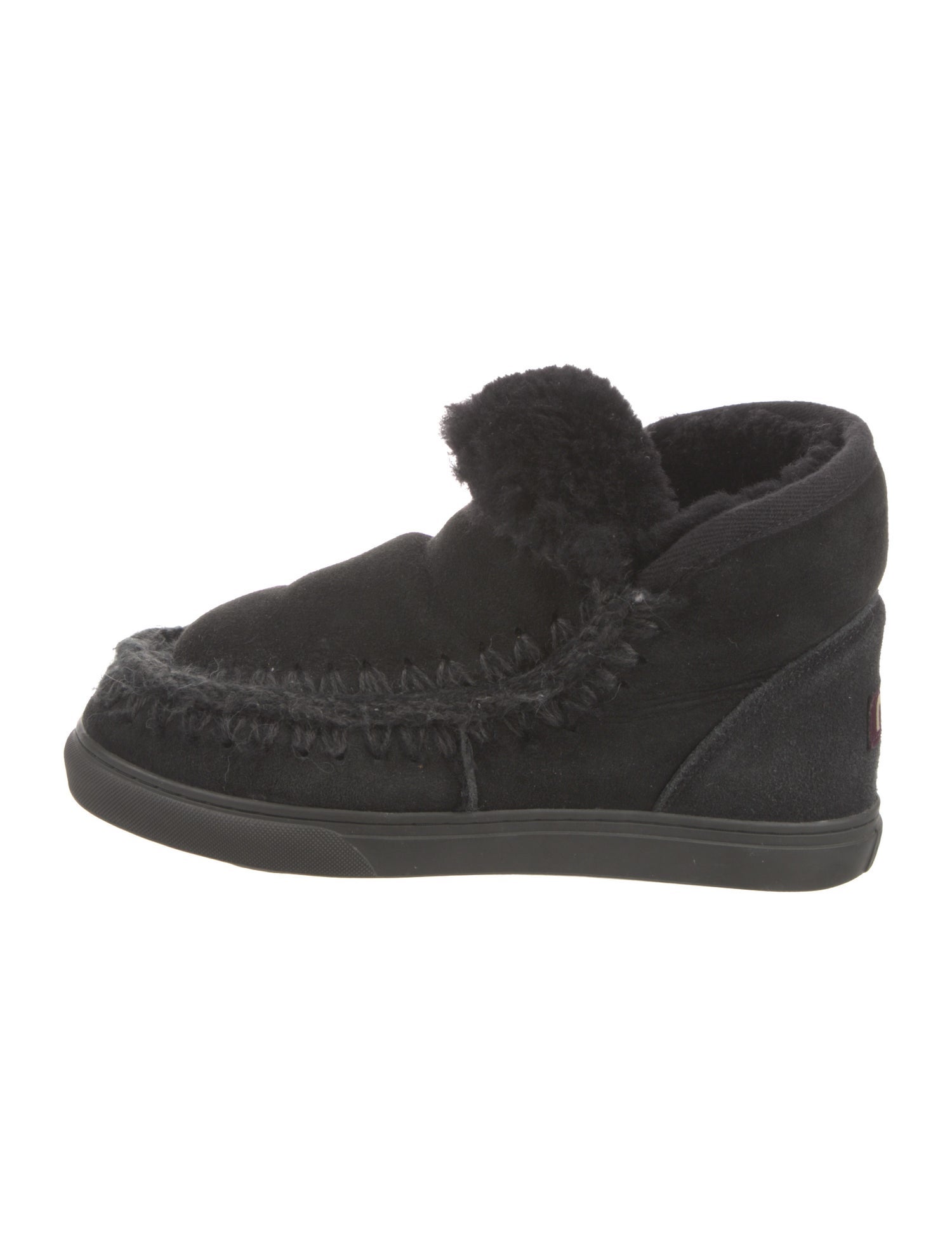 Mou Suede Fur Trim Lace-Up Boots