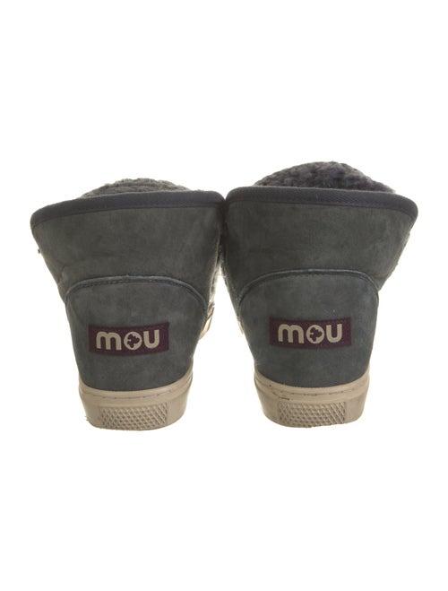 Mou Suede Colorblock Pattern Lace-Up Boots