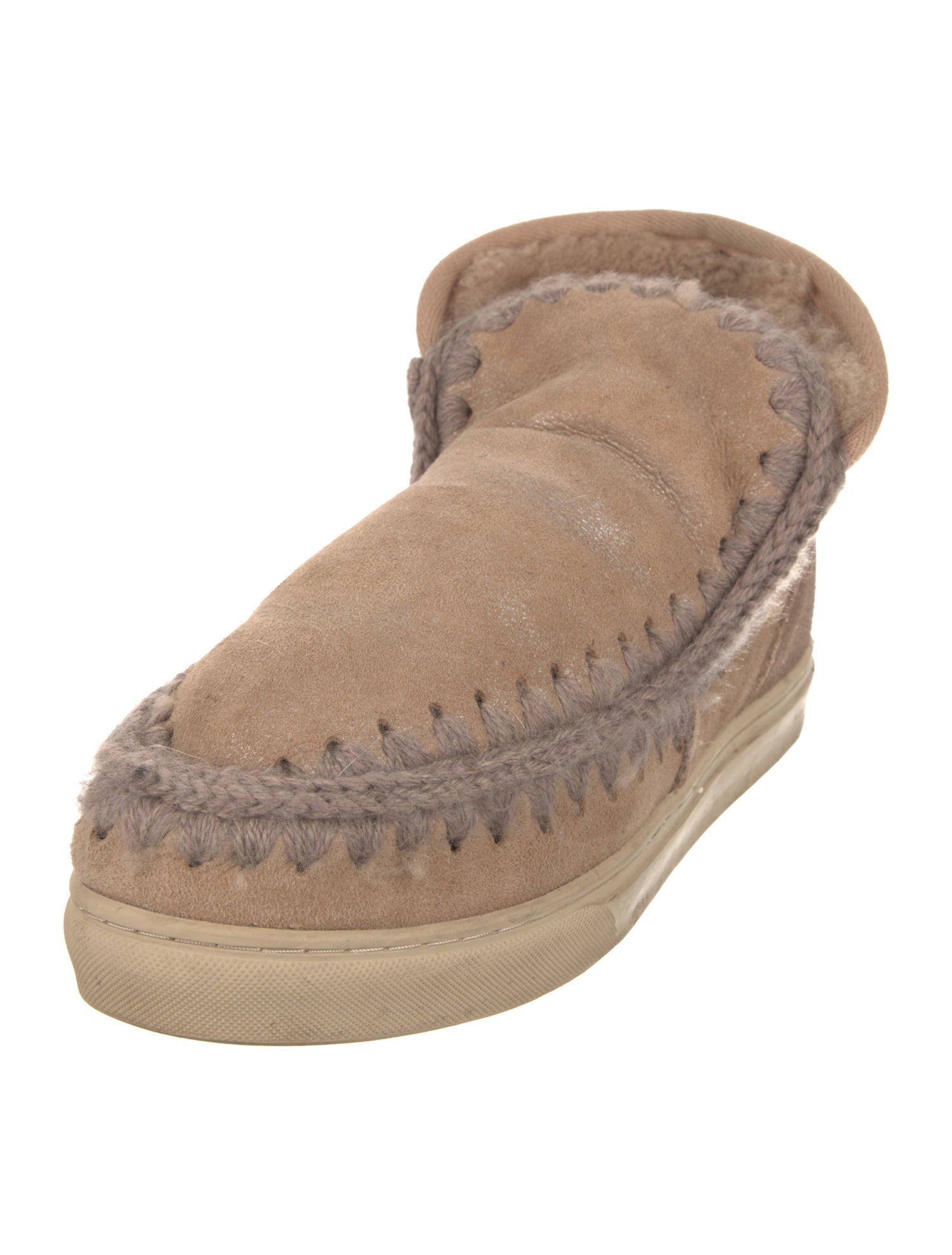 Mou Suede Whipstitch Trim Boots