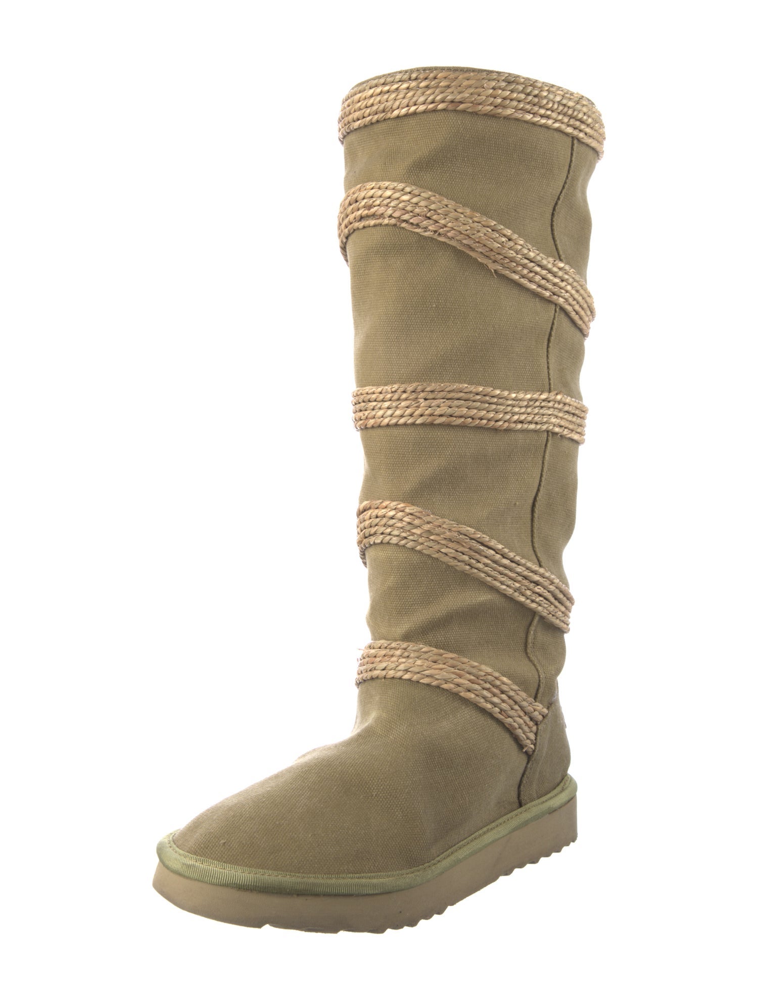 Mou Canvas Patterned Sock Boots