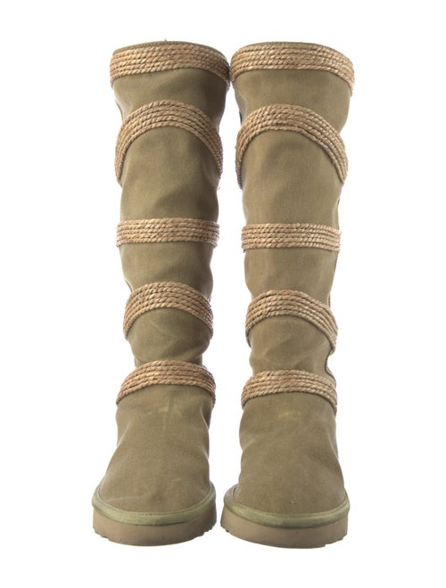 Mou Canvas Patterned Sock Boots