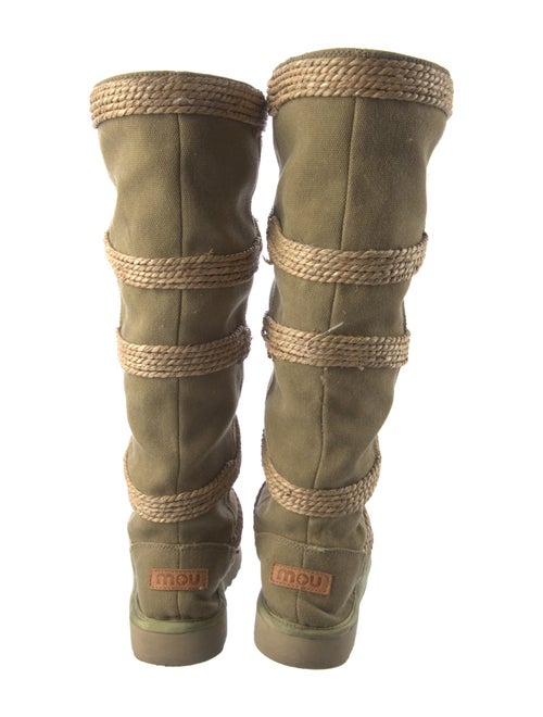 Mou Canvas Patterned Sock Boots