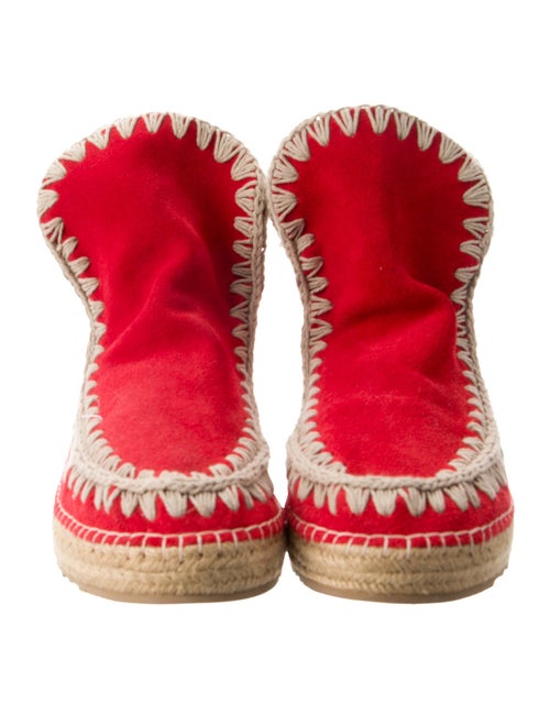 Mou Suede Colorblock Pattern Lace-Up Boots