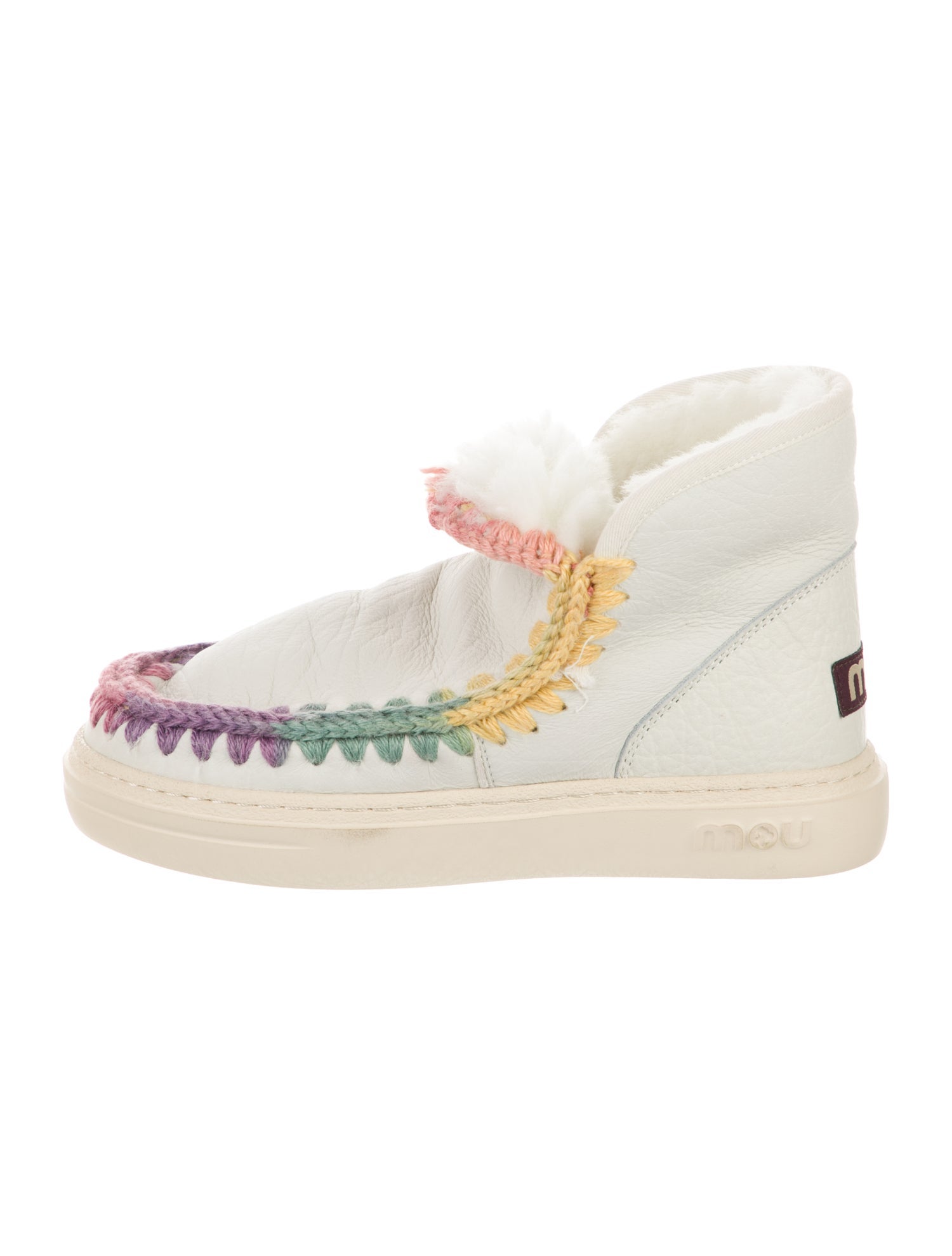 Mou Leather Patterned Lace-Up Boots