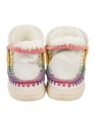 Mou Leather Patterned Lace-Up Boots