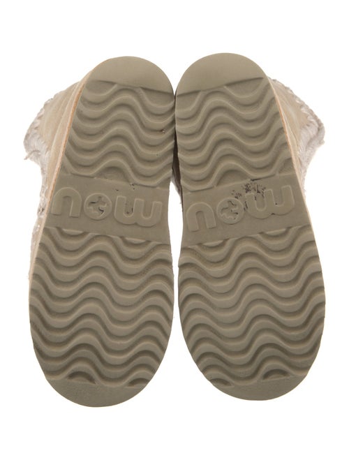 Mou Suede Embroidered Accent Lace-Up Boots