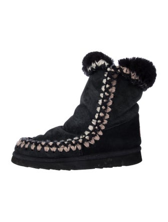 Mou Suede Striped Combat Boots