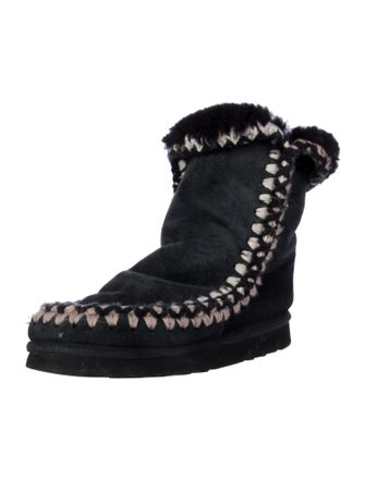 Mou Suede Striped Combat Boots