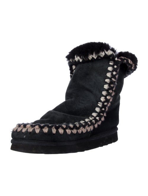 Mou Suede Striped Combat Boots