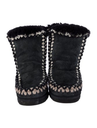 Mou Suede Striped Combat Boots