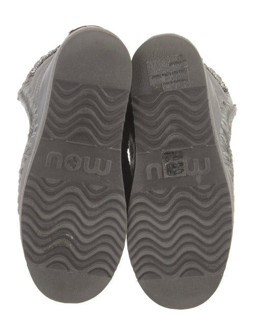 Mou Leather Crochet Trim Boots