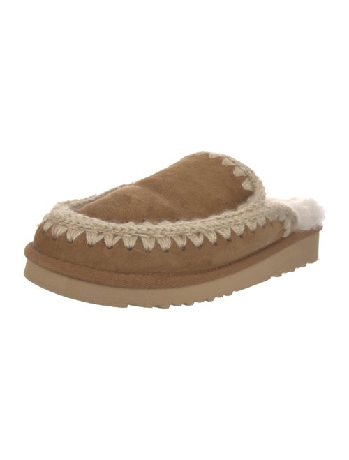 Mou Suede Whipstitch Trim Mules