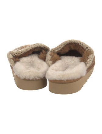 Mou Suede Whipstitch Trim Mules