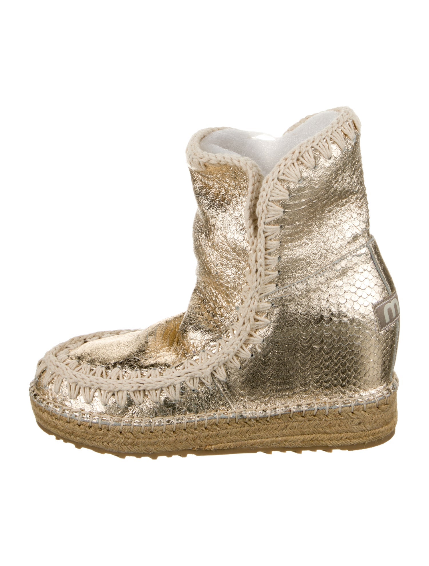 Mou Calfskin Braided Accents Boots